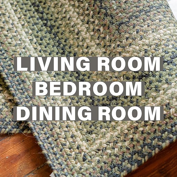 Homespice Pinecone Green Oval Rugs 6x9' – Rustic Jute Oval Area Rugs - Image 8