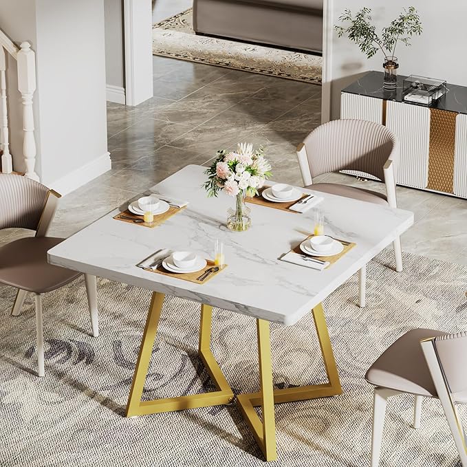 Tribesigns Square Dining Table for 2, 31.5" Modern Dinner Table - Image 6