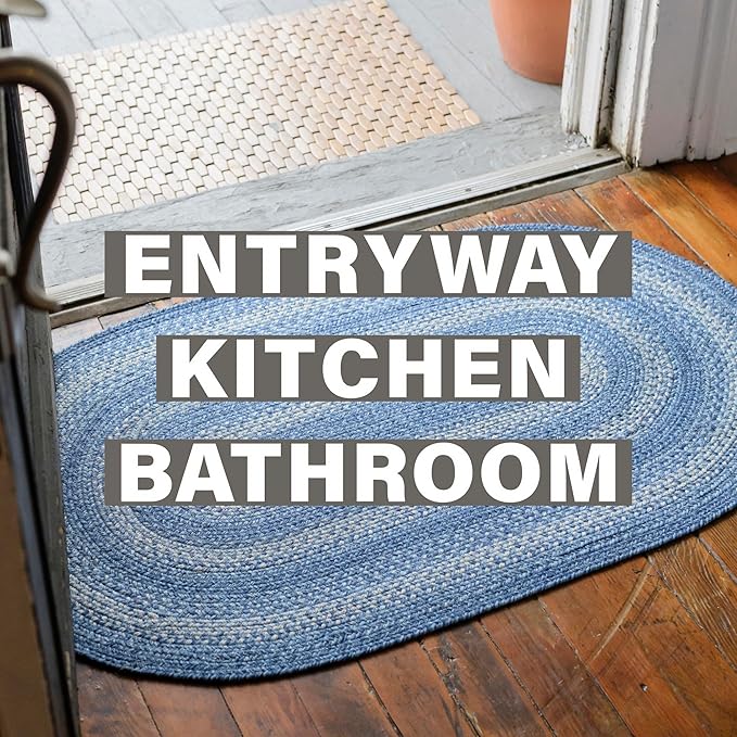 Homespice Denim Premium Jute Braided Area Rug, 22 x 72 Rectangular Hall Runner - Image 7