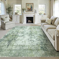 9x12 Area Rug Dark Green Modern Neutral Abstract Living Room Bedroom Indoor by WondRg
