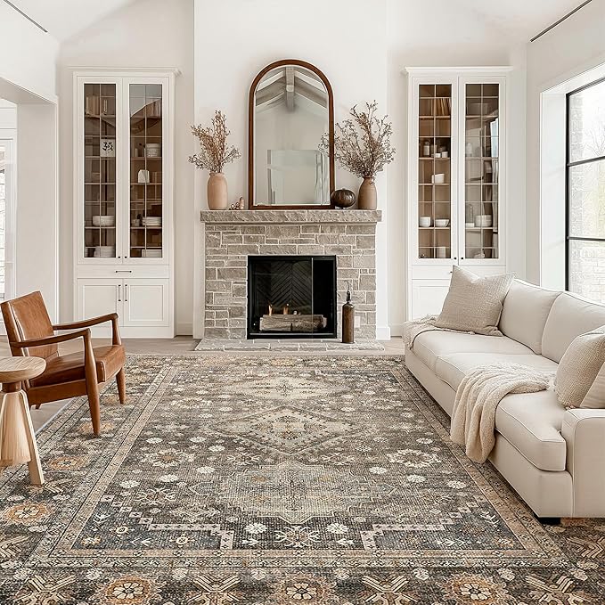 GENIMO 9x12 Area Rugs for Living Room, Machine Washable Low Pile Rugs, Non Slip - Image 3