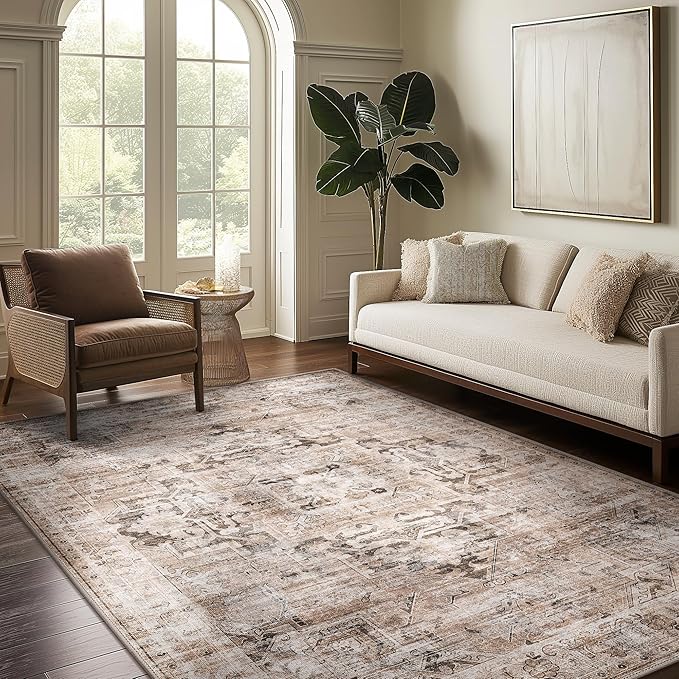 GENIMO 10x14 Area Rugs for Living Room, Machine Washable Non Slip Vintage Retro - Image 2