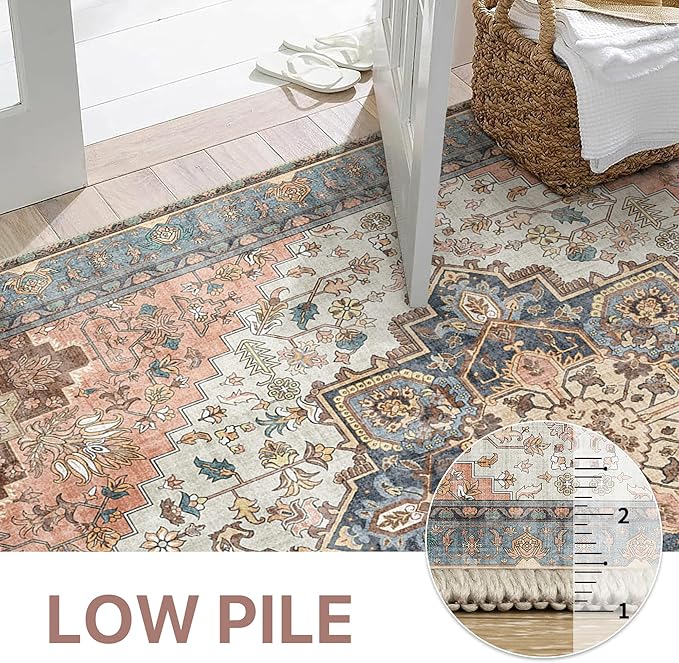 GENIMO 2x10 Runner Rugs for Hallway, Machine Washable Non Slip Vintage Rugs - Image 4