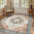 GENIMO 5x8 Area Rugs for Living Room, Machine Washable Low Pile Rugs, Chenille by GENIMO