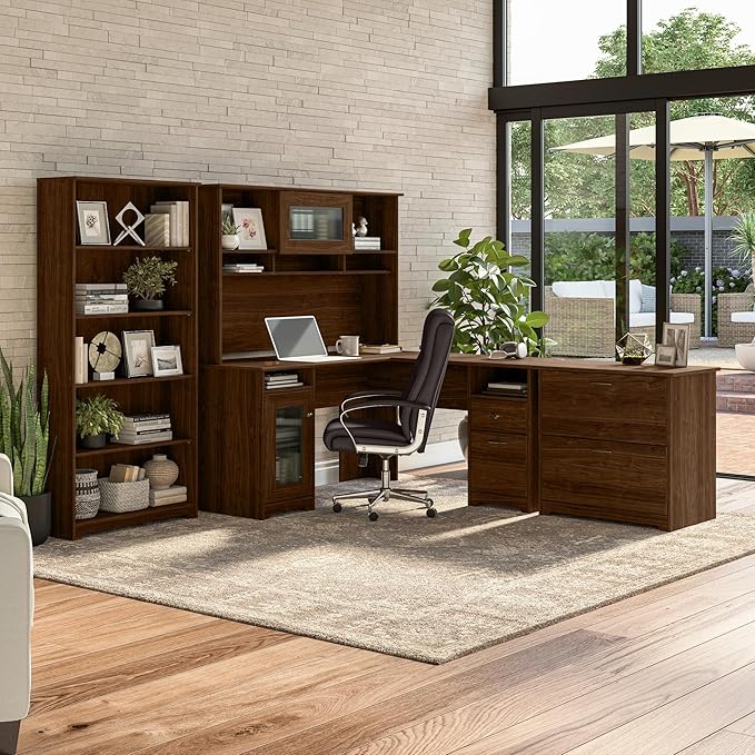 Bush Furniture Cabot 2 Drawer Lateral File Cabinet in Modern Walnut, Home - Image 4