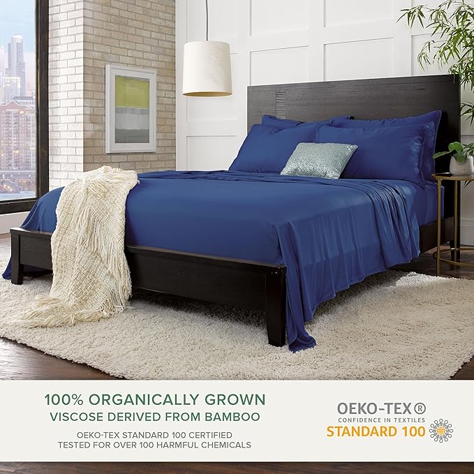 Split King Sheets by Pure Bamboo, Genuine 100% Organic Viscose Derived from - Image 2