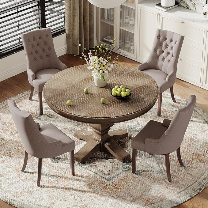 COLAMY Wingback Upholstered Dining Chairs Set of 6, Fabric Side Dining Room - Image 8