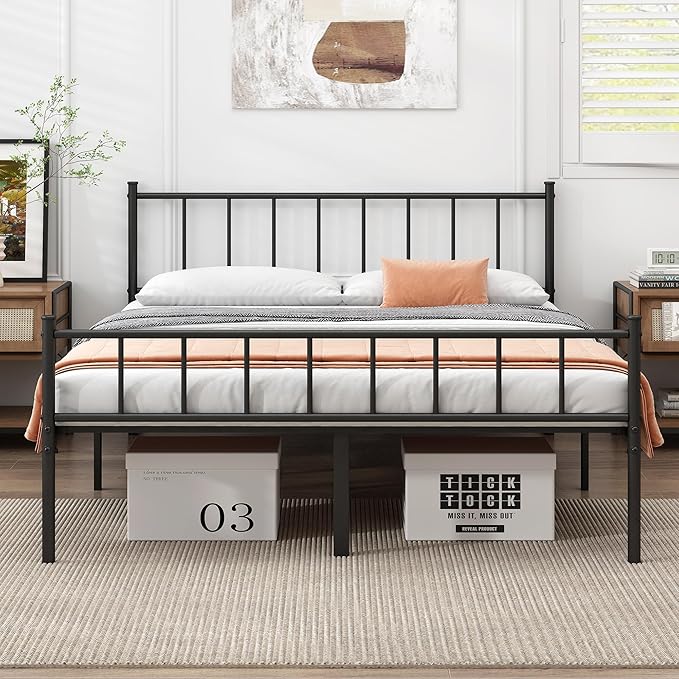 Full Bed Frame-Classic Metal Platform Bed Frame, Mattress Foundation by DIIYIV