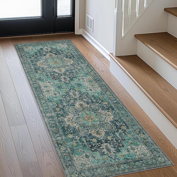 GENIMO 2x7 Runner Rugs for Hallway, Machine Washable Non Slip Vintage Rugs by GENIMO