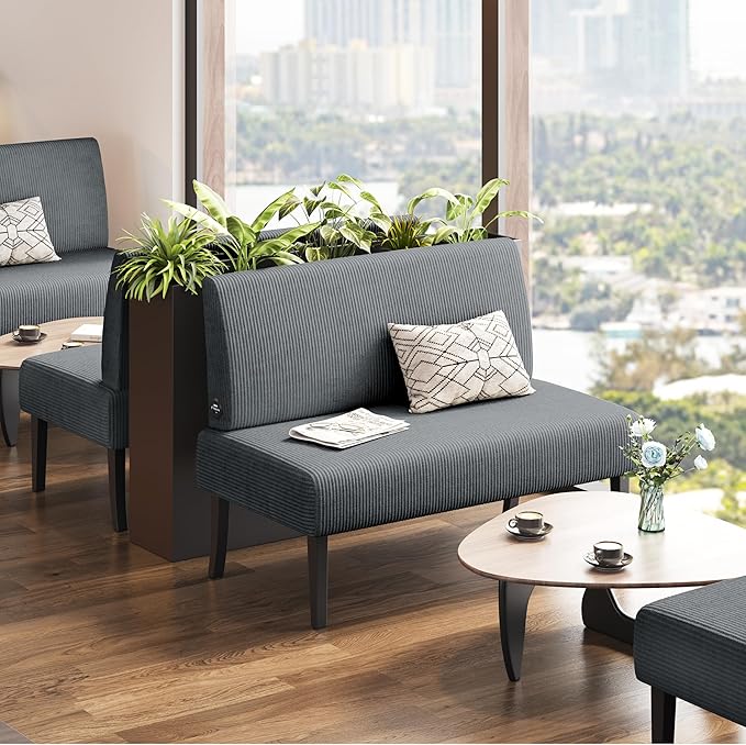 Yaheetech Small Comfy Sofa Mini Loveseat Couch 2-Seater Armless Sofa Chair - Image 9