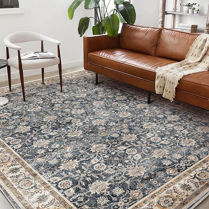 Washable Area Rug 4'x6' Vintage Traditional Floor Cover Foldable Thin Rugs - Image 2