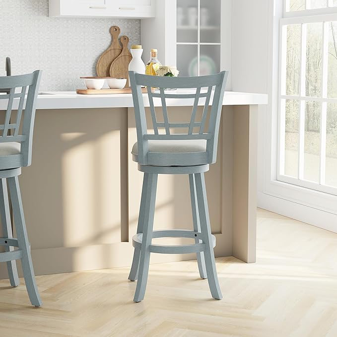 Hillsdale Fairfox 30.5" Wood Swivel Bar Height Stool - Image 9