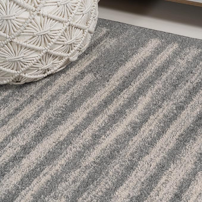 JONATHAN Y Khalil Modern Berber Stripe Gray/Cream Runner Rug, Contemporary - Image 6