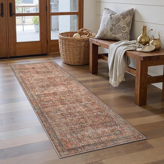 GENIMO 2x6 Runner Rugs for Hallway, Machine Washable Non Slip Vintage Rugs by GENIMO