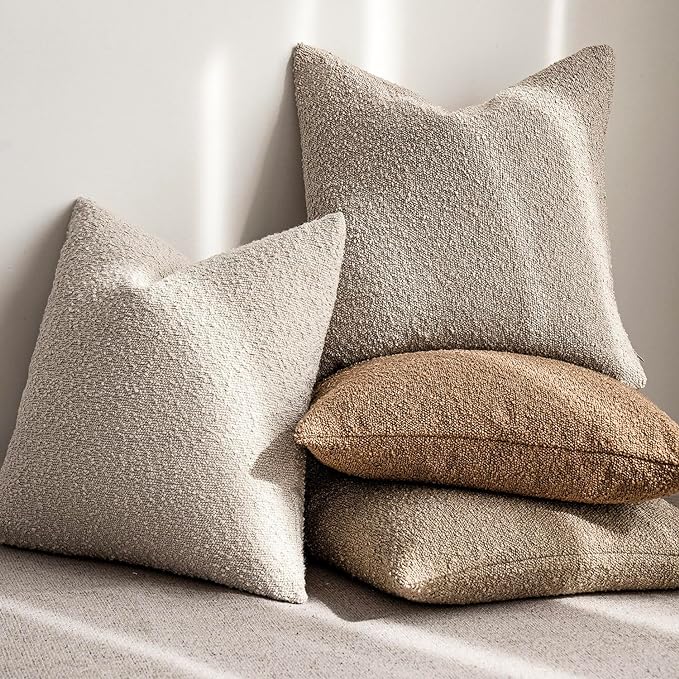 Foindtower Set of 2, Decorative Textured Boucle Throw Pillow Covers Accent - Image 6