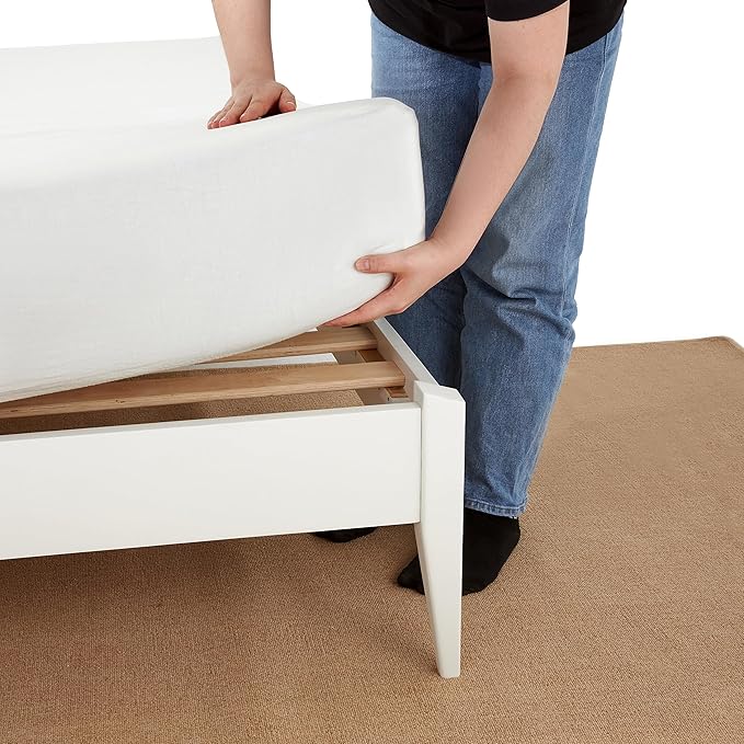 Bme Dinkee Signature Ivory White Queen Bed Frame Without Headboard - Image 7