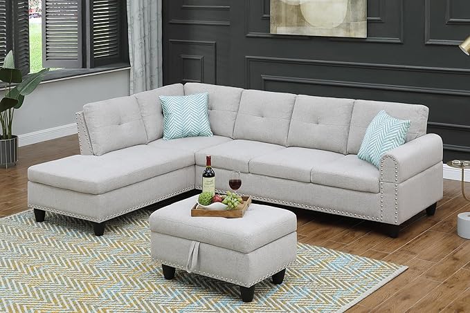 Ball & Cast 98" L Shaped Sectional Couch - Image 3