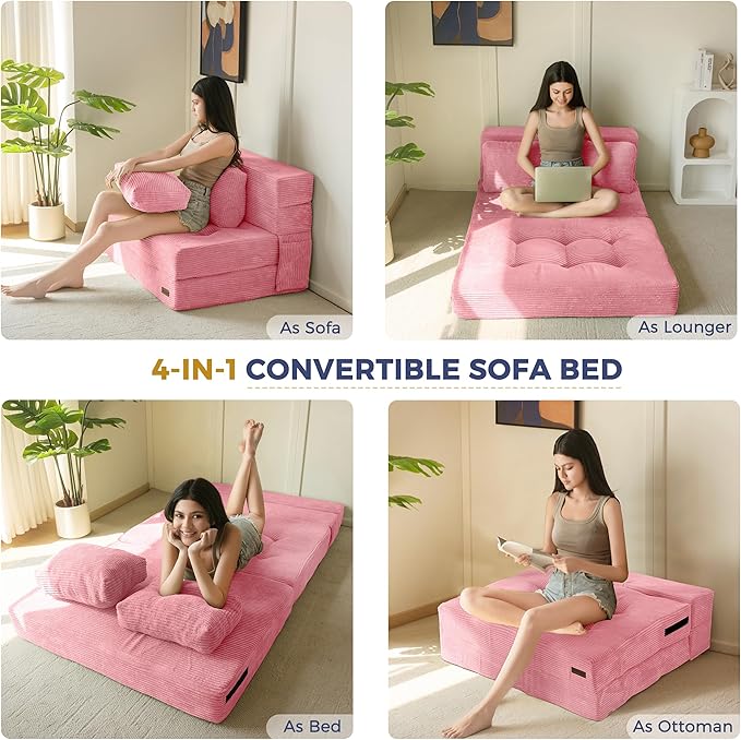 MAXYOYO Convertible Sofa Bed, Fold Out Loveseat Sleeper Sofa - Image 4