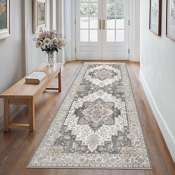GENIMO 2x12 Runner Rugs for Hallway, Machine Washable Non Slip Vintage Rugs - Image 2