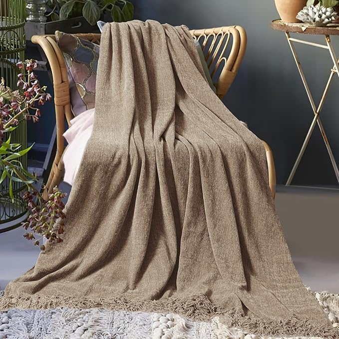 Chenille Throw Blanket for Couch 60"X 80" Twin, Soft Cozy Throws - Image 8