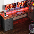 Huuger 63 Inch Rustic Brown Gaming & Office Computer Desk by Huuger