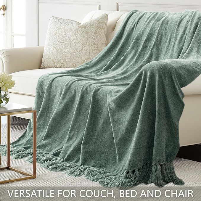 Chenille Throw Blanket for Couch 60"X 80" Twin, Soft Cozy Throws - Image 4