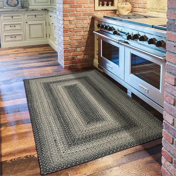 Flint Hill Grey Jute Braided Rope Rug, 2x6' Rectangle by Homespice
