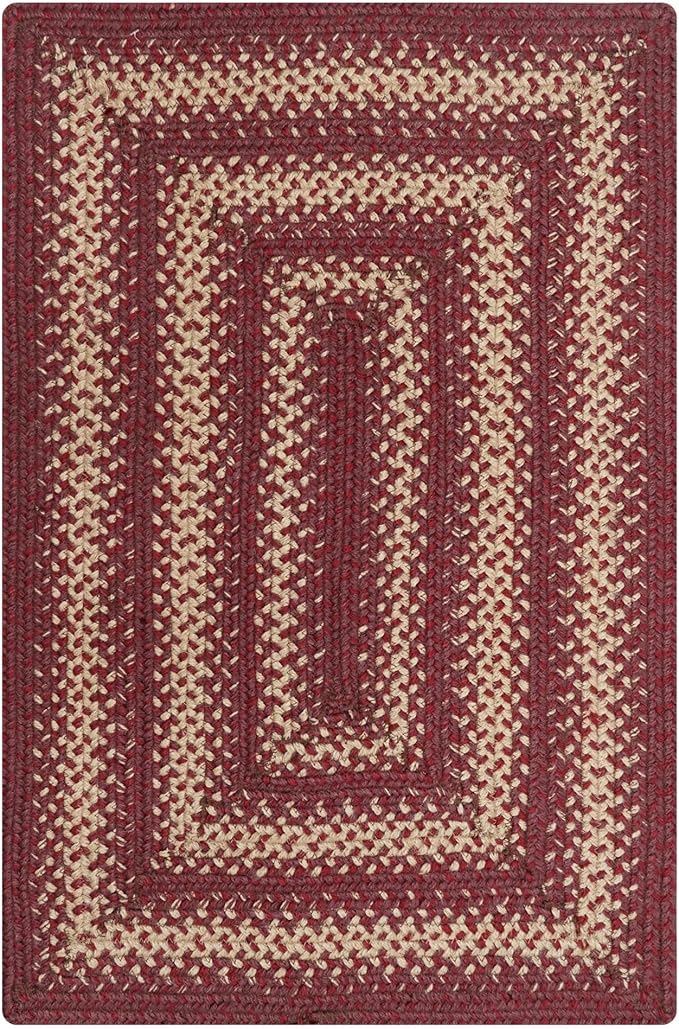 Homespice Autumn Maple Burgundy and Tan Small Braided Rug, 2x3' Rectangle - Image 8