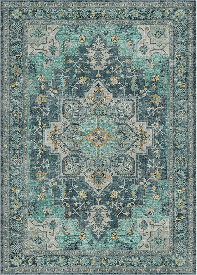 GENIMO 10x14 Area Rugs for Living Room, Machine Washable Non Slip Vintage Rugs - Image 7