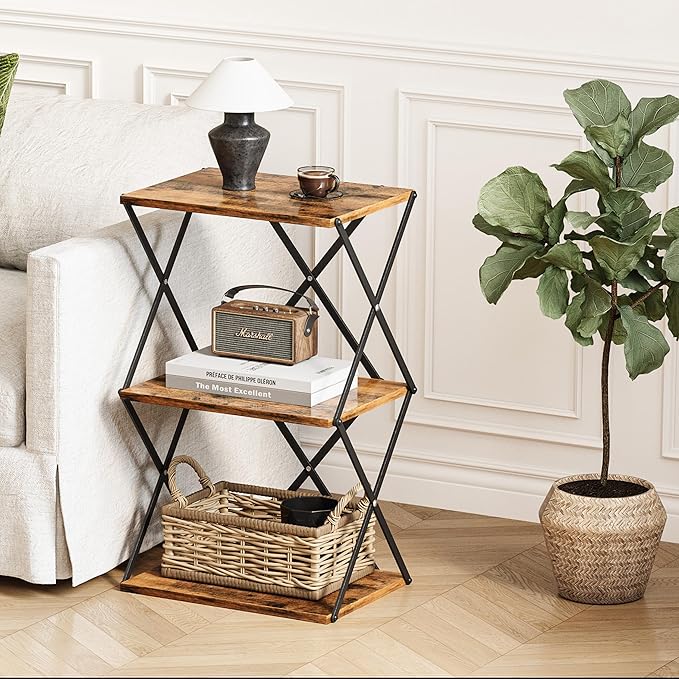 3-Tier End Table Small Side Table Tall Bedside Night Stand - Image 7