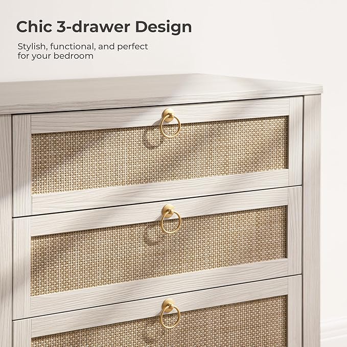 SICOTAS White Night Stand with Drawers - Image 3