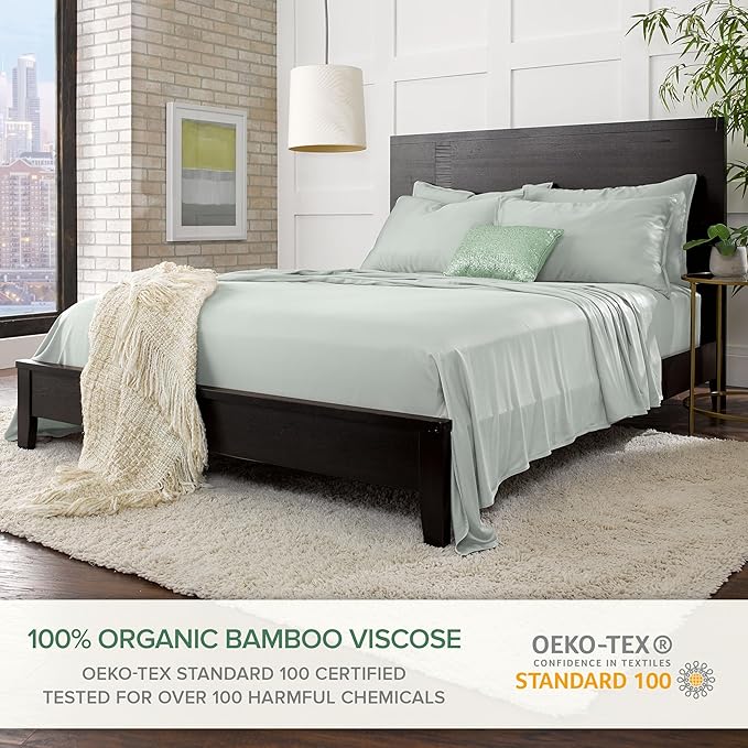 Split King Sheets by Pure Bamboo, Genuine 100% Organic Viscose Derived from - Image 2