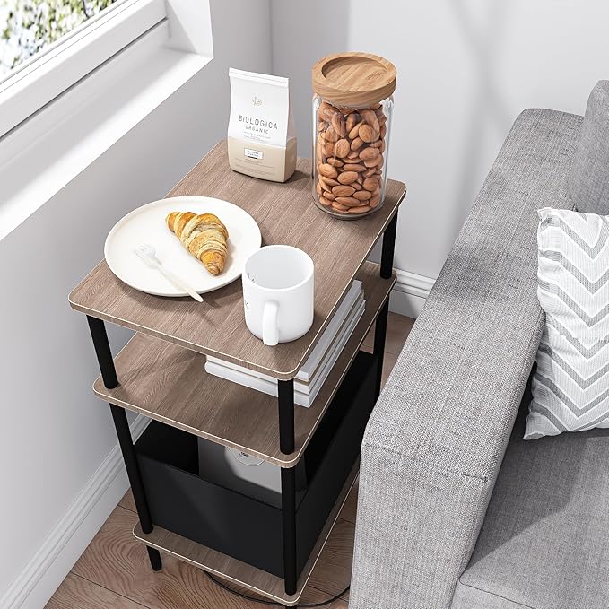Small Side Table with Charging Station, End Table - Image 5