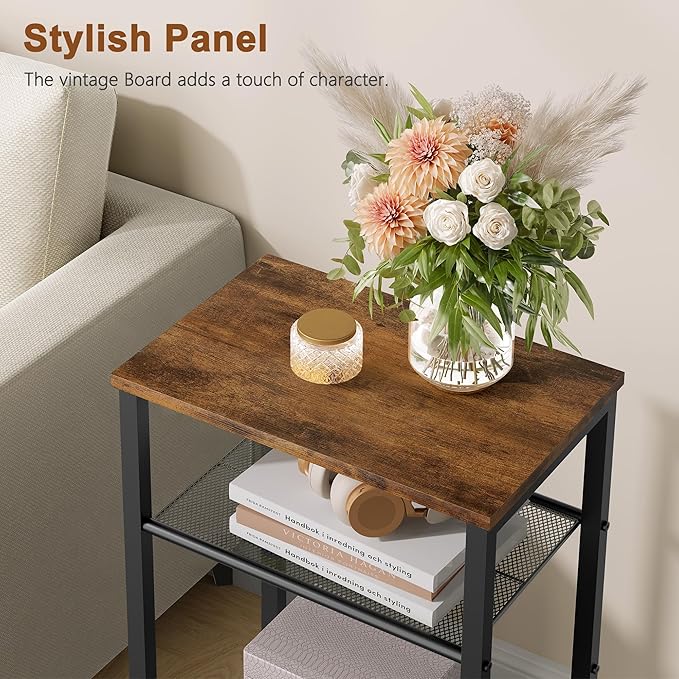 Hoctieon 2-Set 3 Tier End Table, Telephone Table Set of 2, Tall Side Table - Image 6