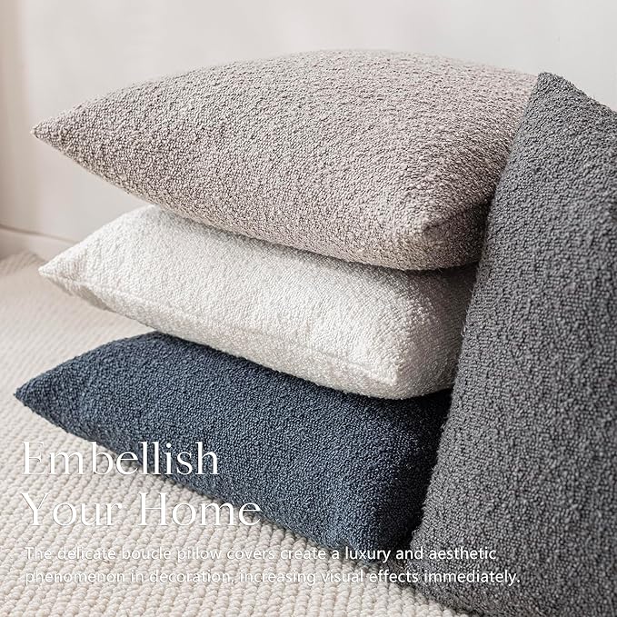 Foindtower Pack of 2, Decorative Textured Boucle Throw Pillow Covers Accent - Image 6