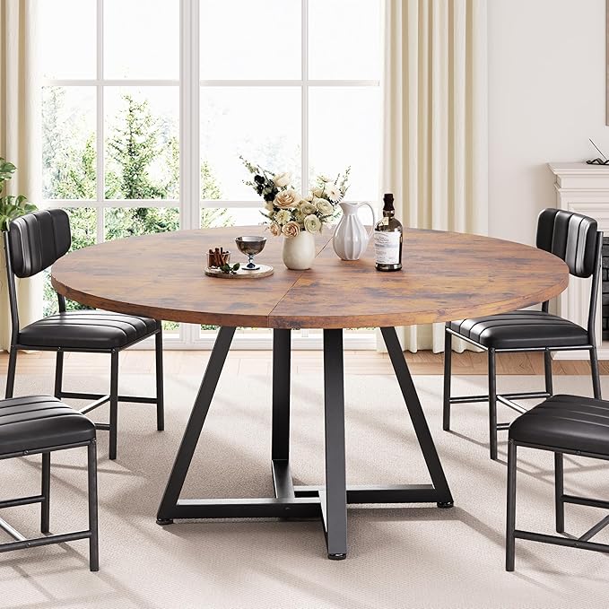 Round Kitchen Dining Room Table Circle Dining Dinner Table - Image 6