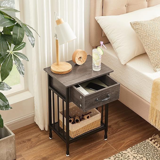 VECELO Nightstands, Industrial Side Table/End Tables - Image 2