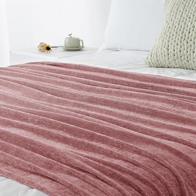 Chenille Throw Blanket for Couch 60"X 80" Twin, Soft Cozy Throws - Image 9