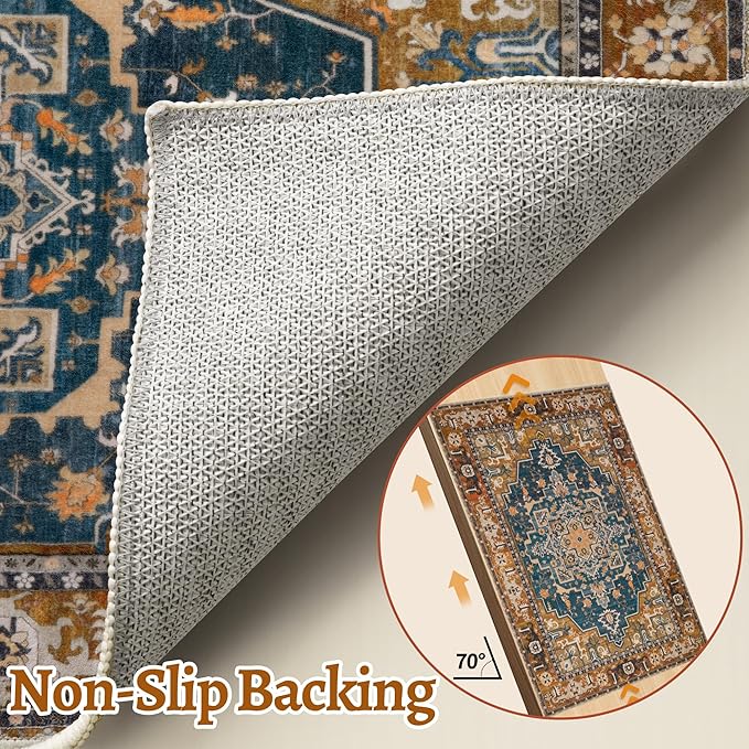 Tangsoo 2x3 Washable Rug for Entryway, Vintage Non Slip Small Area Rug - Image 4