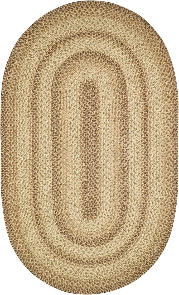 Cookie Dough Brown Oval Braided Rug, 2x3' - Image 9
