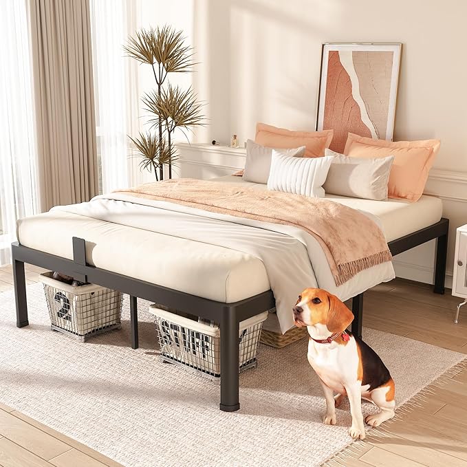 FUIOBYVV King Bed Frame with Round Corner Edge Legs 18 inch High 3500 lbs Heavy - Image 4