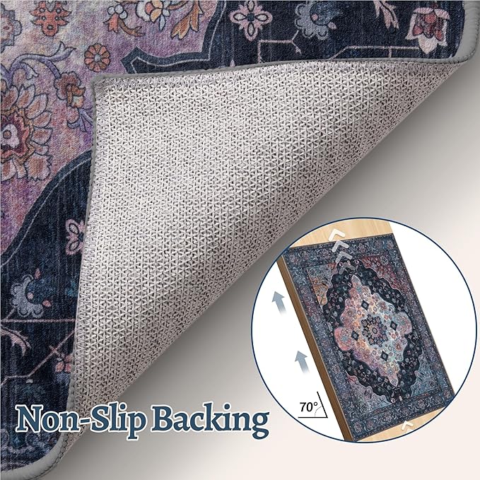 6x9 Area Rug Washable Rug for Living Room, Vintage Rug Indoor Non Slip Large - Image 6