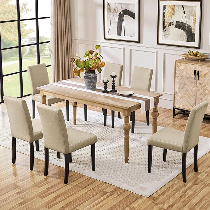 Yaheetech Dining Chairs Set of 4 Fabric Parson Upholstered Kitchen Chairs - Image 9