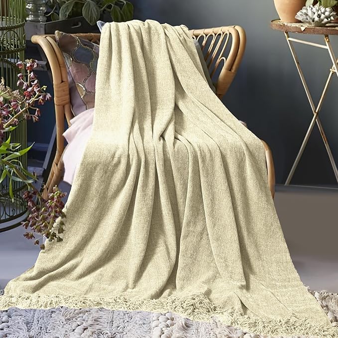 Chenille Throw Blanket for Couch 60"X 80" Twin, Soft Cozy Throws - Image 8