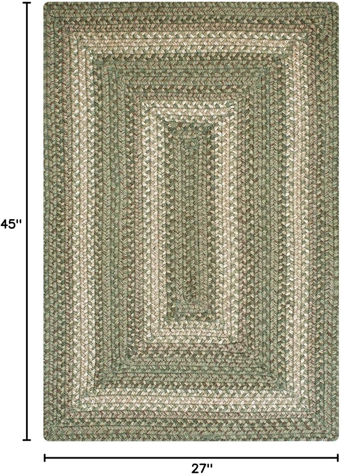 Homespice Grassland Green Braided Rug 27x45 - Image 2