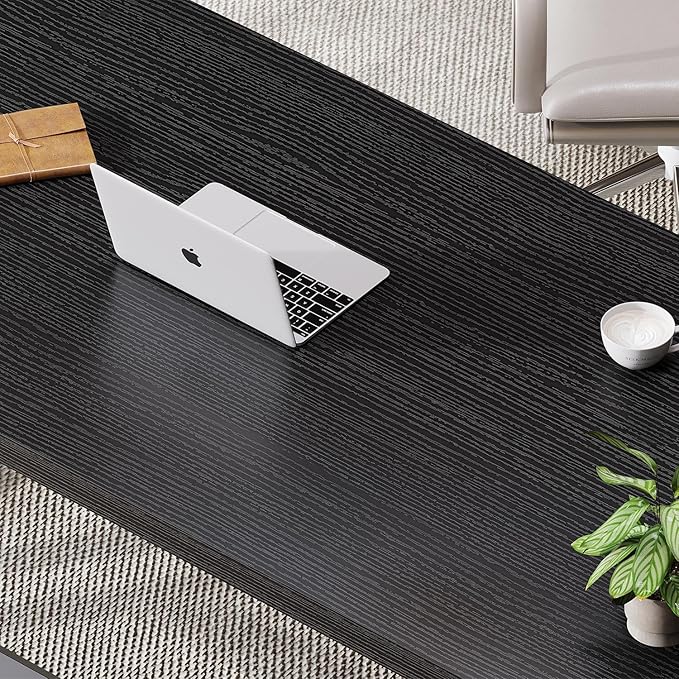 LVB Black Desk, Modern Gaming Writing Computer Desk - Image 5