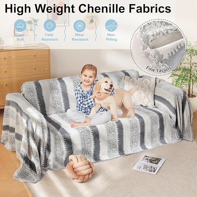 Boho Couch Cover, Sofa Covers for 3 Cushion Couch, Couch Cover for Dogs - Image 2