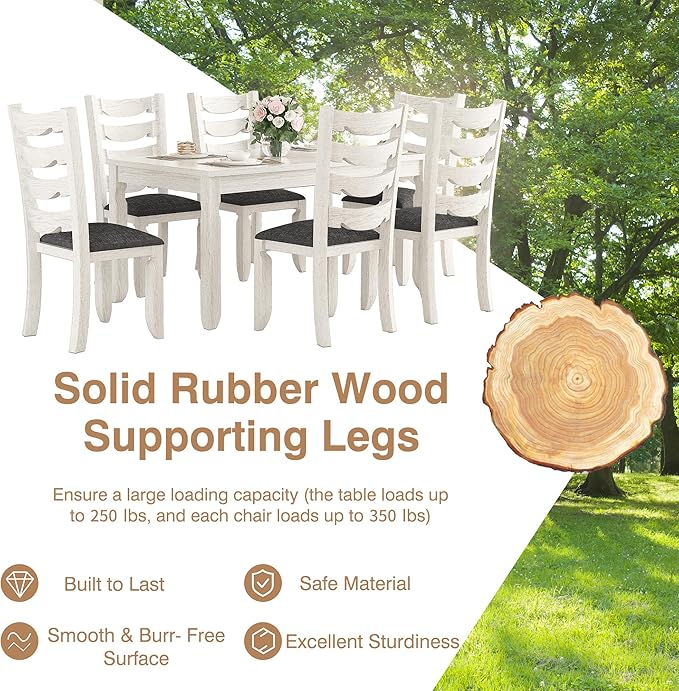 Solid Wood Dining Chair Set of 4, Kitchen Dining Room Chair - Image 6