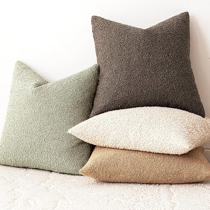 Foindtower Set of 2, Decorative Textured Boucle Throw Pillow Covers Accent - Image 6