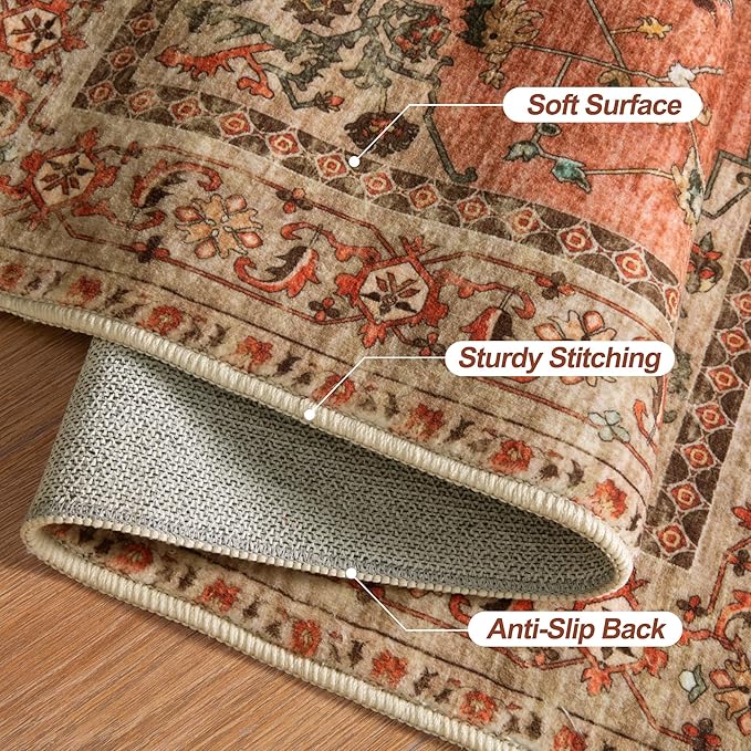 Boho Small Area Rug, 2x3 Washable Rug - Image 6